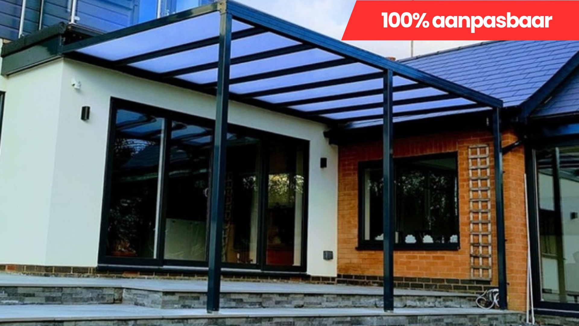 Evolution pergola op maat in grijs met een modern ontwerp
